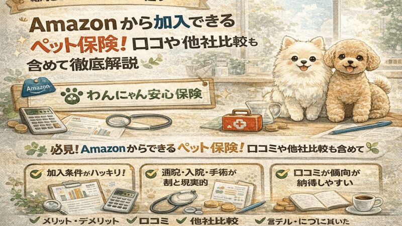 Amazonでペット保険に入れるって知ってた？「わんにゃん安心保険」をやさしく解説した記事が超わかりやすい 
